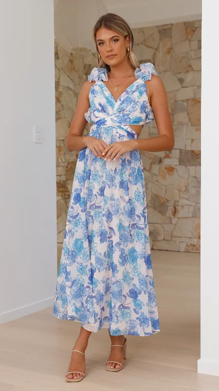 Galilhai Maxi Dress - Blue Floral