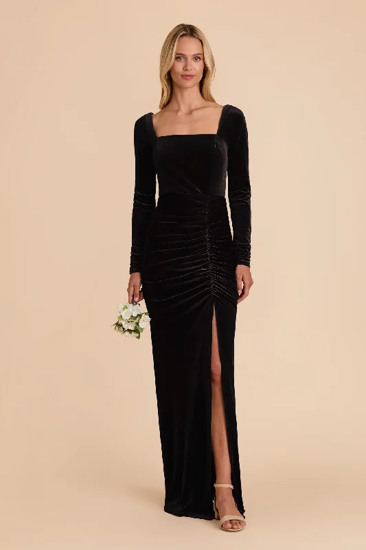 Ivy Velvet Dress - Black