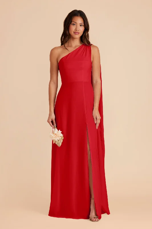 Melissa Chiffon Dress - Ruby Red