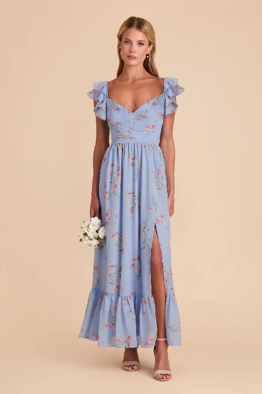 Michelle Chiffon Dress - Periwinkle Blue Le Fleur