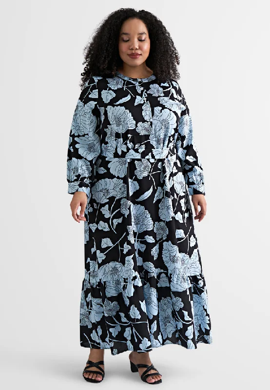 Gianna Elegant Printed Belted Dress