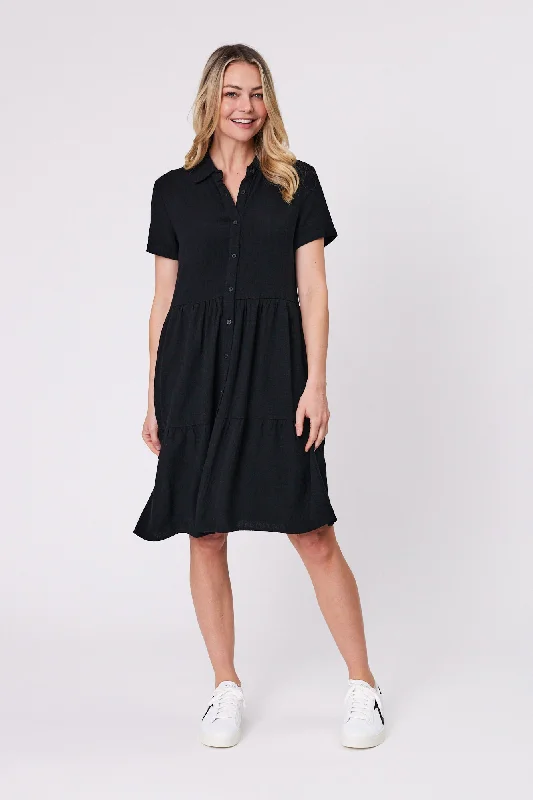 Shine On Essentials Shirt Dress Black