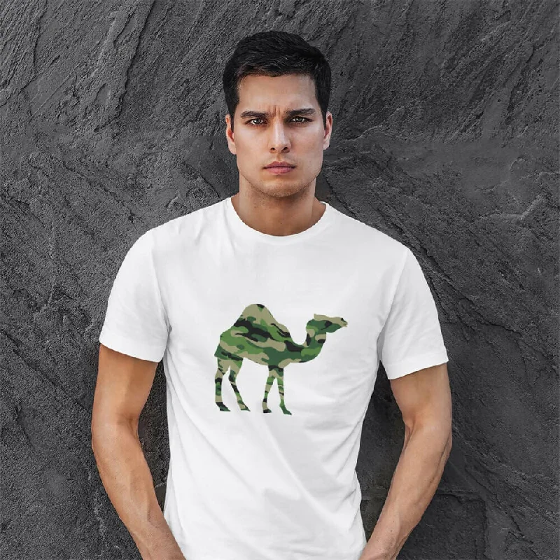 Camo Camel Crew Neck S-Sleeve T-shirt