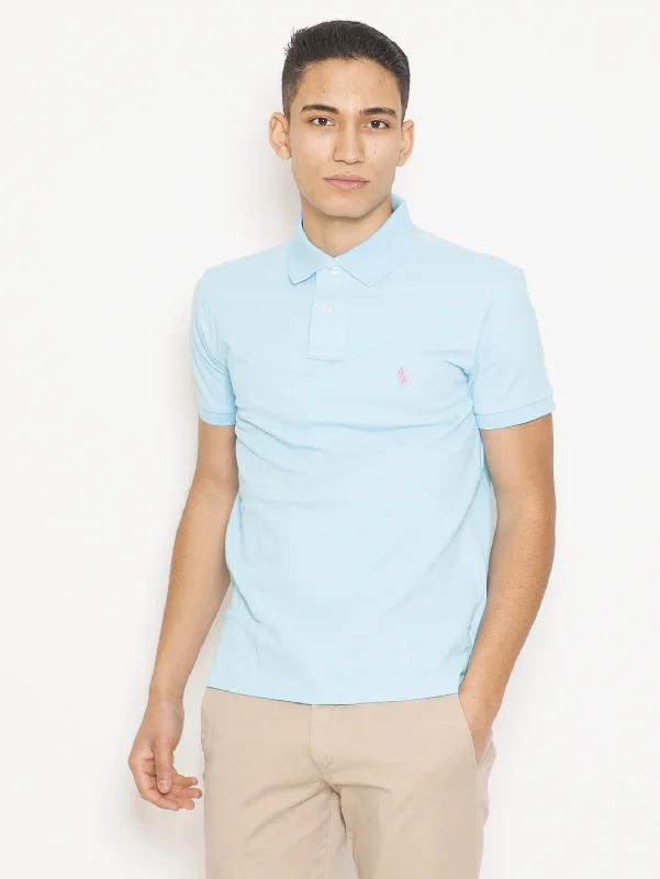 Polo in Piqué di Cotone Slim FIt Blu