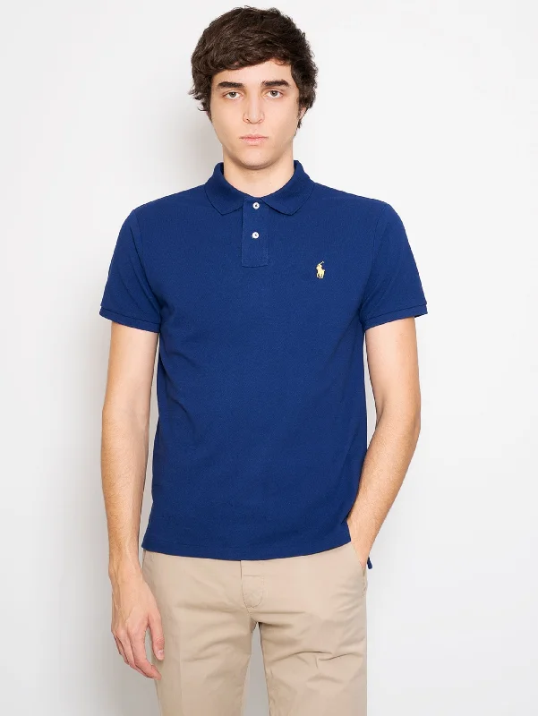 Polo in Piquet Slim Fit Blu